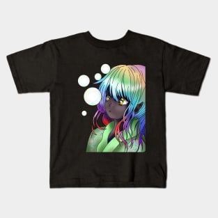 Rainbow druid elf girl Kids T-Shirt